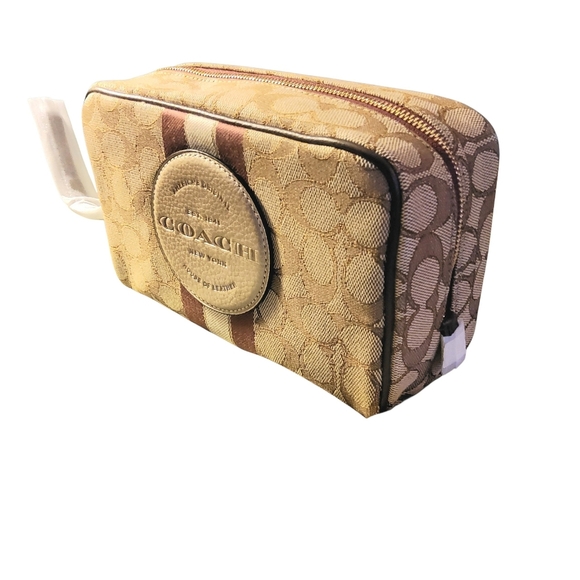 COACH Dempsey Boxy Cosmetic Case 20 Signature Jacquard - Picture 3 of 3